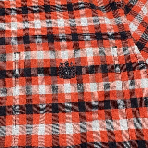 Aquascutum London Flannel Red Tattersall Long Sleeve Button Down Shirt Size M - Picture 3 of 11